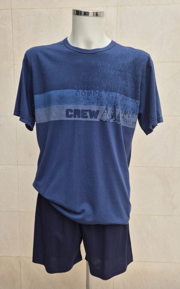 Pijama corto para hombre - Azul Letras