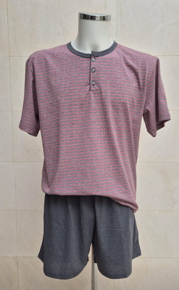 Pijama corto para hombre - Gris y Rojo